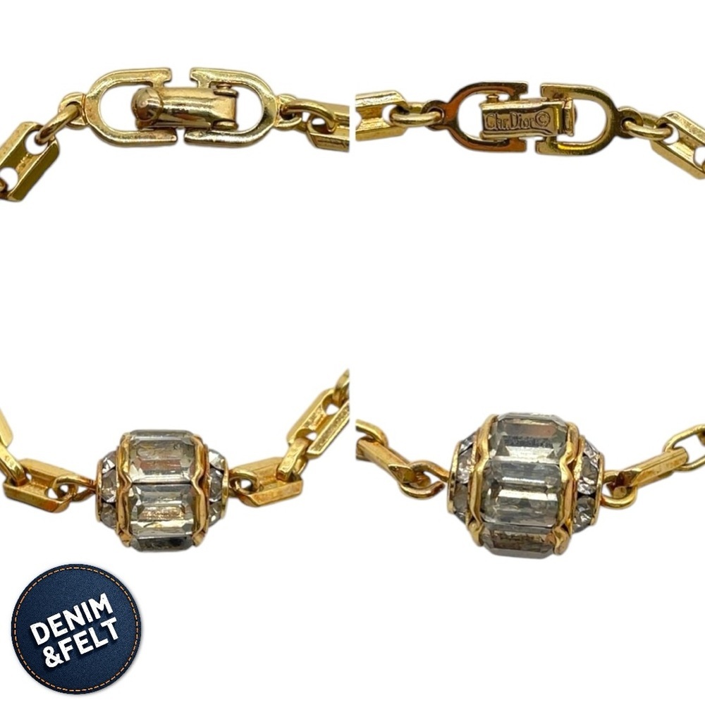 Christian Dior Vintage Gold Plated Rhinestone Bracelet | VERY RARE | PRELOVED 🩷 - Picture 5 of 10